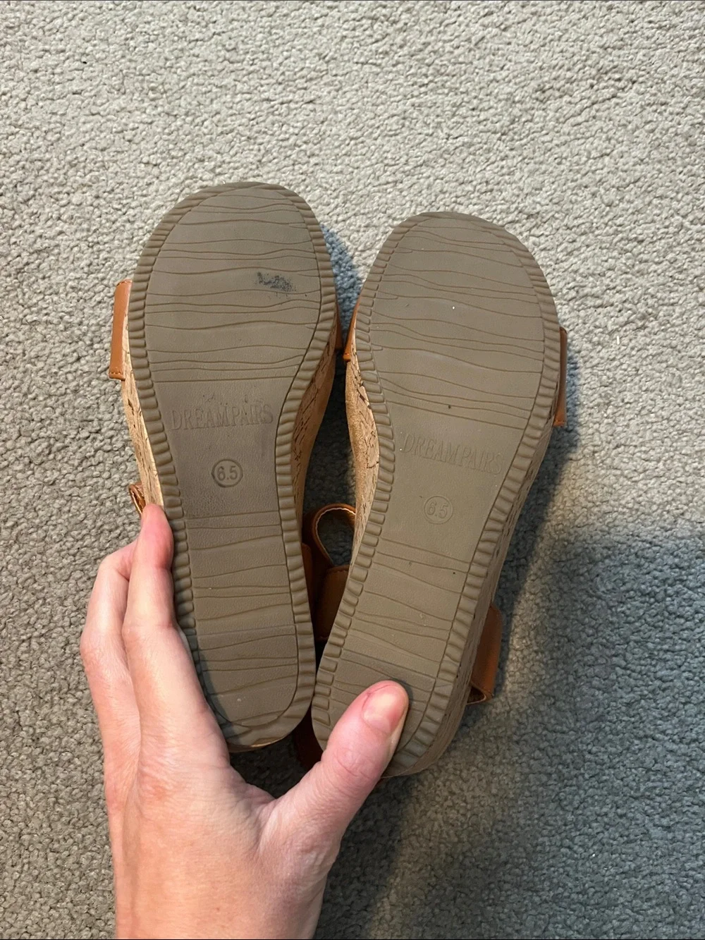 Women's Tan Ankle-Strap Sandals Size 6.5